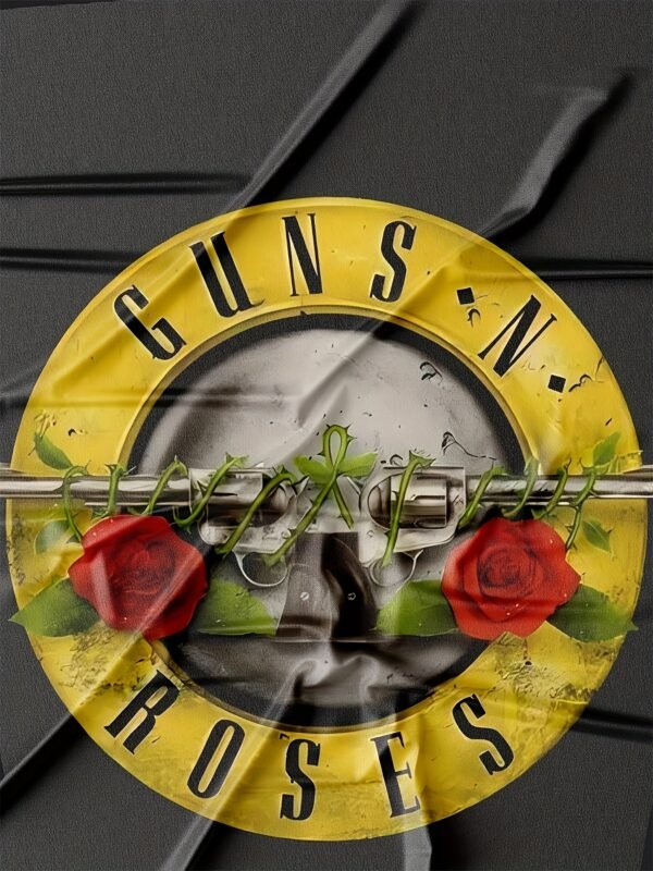 T-shirt Homme Guns N' Roses Crâne & Roses Graphique - 100% Polyester Col Rond Décontracté, Lavable en Machine Coupe Standard, Marque de Groupe Rock pour Fans de Musique, Vêtements pour Fans de Musique | Style Audacieux | Tee Durables, T-shirts de Groupes – Image 4